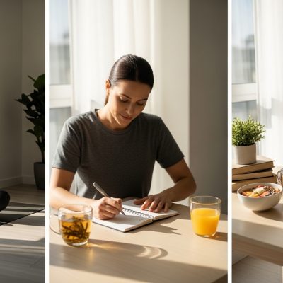 Healthy morning routine productivity